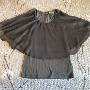 Arden B Mini Dress with Sheer Cape